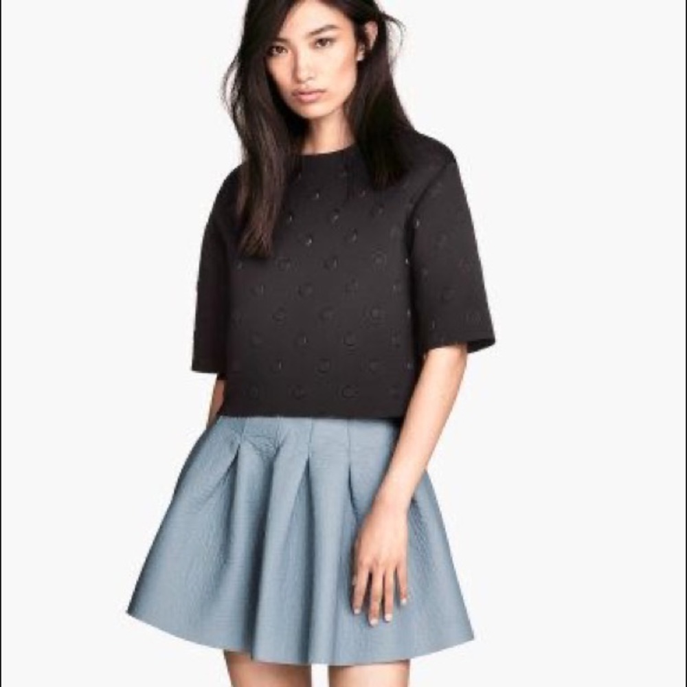 💙 Vegan Leather Bell Skirt in Baby Blue